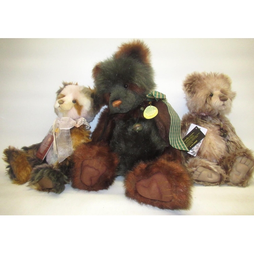 183 - Three Charlie Bears, including one limited edition Isabelle Collection Davies 214/450. In addition t... 