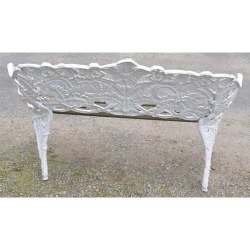 691 - Coalbrookedale style fern pattern cast metal garden bench, W154cm D55cm H89cm.