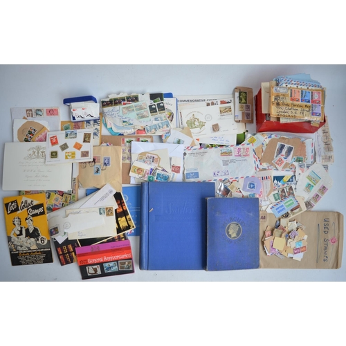 695 - Collection of stamps, stamp albums, commemorative covers to include rare Postplan Royal Mail replace... 