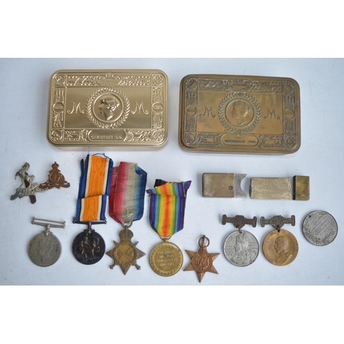 701 - Collection of British military medals to include 1914-1919 Great War Victory medal with ribbon, 1914... 