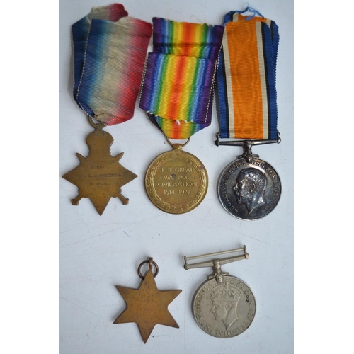 701 - Collection of British military medals to include 1914-1919 Great War Victory medal with ribbon, 1914... 