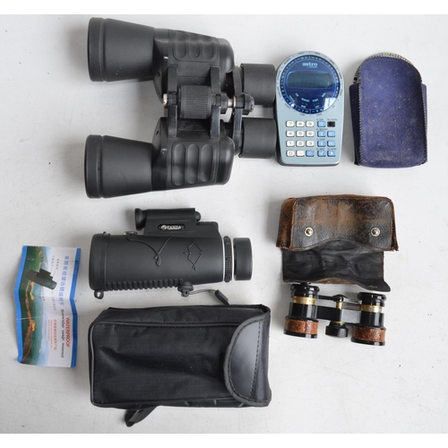 705 - Pair of Breaker JL 50/50 7x/119m 20x/56m binoculars, a small pair of vintage theatre type binoculars... 