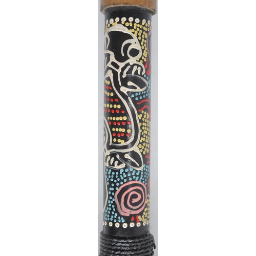 655 - Tribal style cane blowpipe with 3 steel tipped darts, L142cm