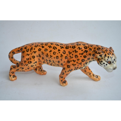 662 - Beswick Leopard 30cm, collection of decorative ceramic thimbles, 2 cast metal wall hanging birds in ... 