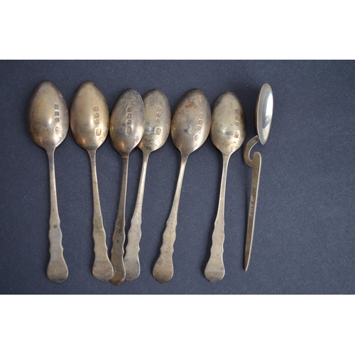 687 - Collection of metal spoons, some hallmarked silver (mostly steel/plated) to include hotel spoons (Gr... 