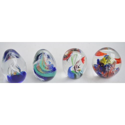 688 - Collection of glass paperweights to include 8 boxed Caithness examples with numbered certificates an... 