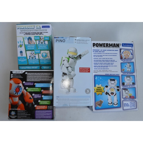 712 - Four boxed electronic robot figures to include a Lexibook Powerman First Educational Robot and Power... 