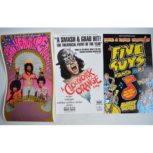 727 - Collection of small/medium sized music and theatre production posters to include a collection of sig... 