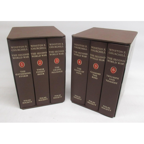 1291 - Folio Society - Churchill (Winston S.) The Second World War Vol.1-6, hardbacks in 2 slip-cases