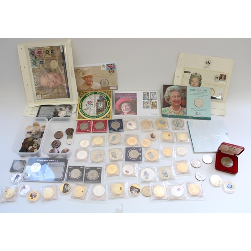 63 - Large collection of commemorative crowns, collectable world coins, medallions and other mixed coinag... 