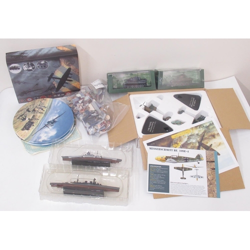 1372 - Atlas Editions 'Dambuster' model aircraft, Battle of Britain 'Supermarine Spitfire Mk 1' and 'Messer... 