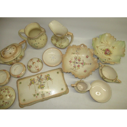 82 - Selection of mid C20th British floral decorated chintz ceramics incl. Sadler cube rose sprigs biscui... 