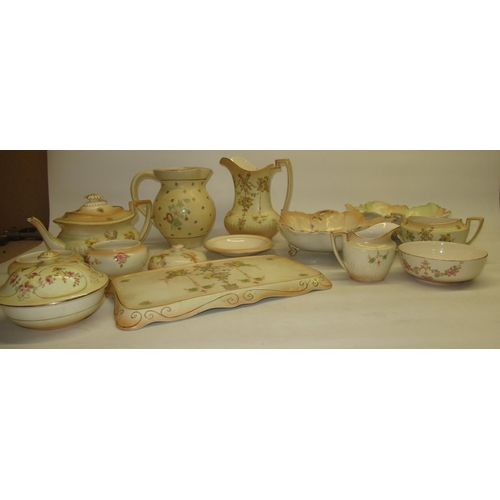 82 - Selection of mid C20th British floral decorated chintz ceramics incl. Sadler cube rose sprigs biscui... 