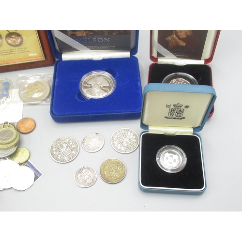 1247 - Collection of various mixed GB and world coinage incl. 1996 silver proof £1, Samuel Johnson silver p... 