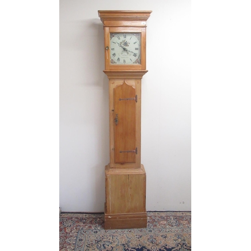 328 - J Box, Launceston - C19th 30 hour pine long case clock,  signed 11