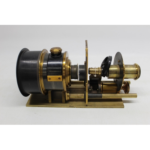 225 - A. H. Baird Edinburgh - C19th lacquered brass and japanned projecting microscope with Watson objecti... 