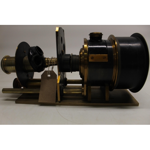 225 - A. H. Baird Edinburgh - C19th lacquered brass and japanned projecting microscope with Watson objecti... 