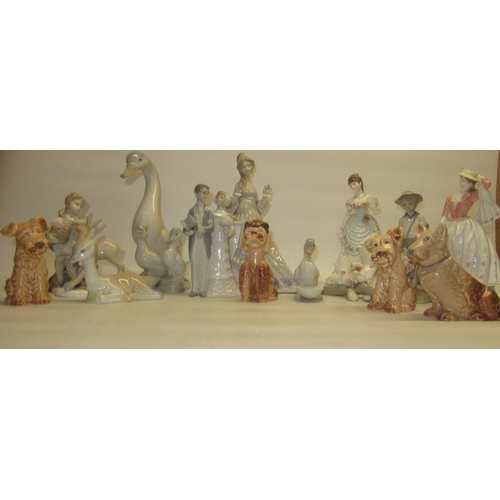 93 - Royal Worcester figure 'A Royal Anniversary', Royal Worcester 'Sunday Best', four Sylvac dog figures... 