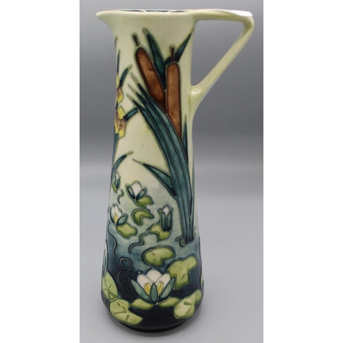 193 - Moorcroft Pottery: Lamia pattern tall jug, tube lined with bullrushes and water lilies, dated ’95, H... 