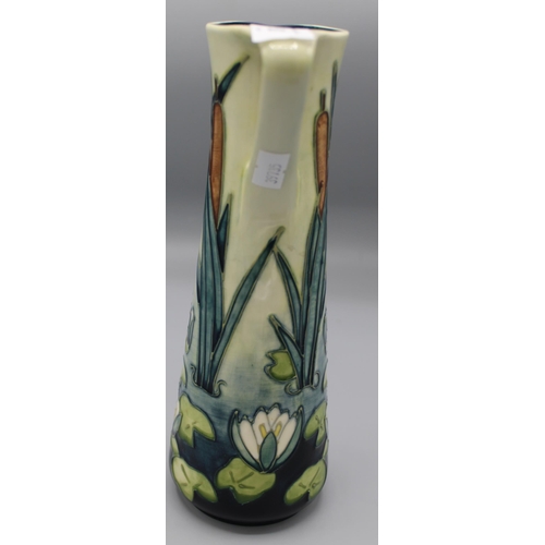 193 - Moorcroft Pottery: Lamia pattern tall jug, tube lined with bullrushes and water lilies, dated ’95, H... 