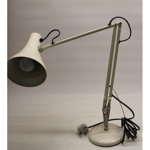 231 - Herbert Terry & Sons type Anglepoise lamp in cream finish on round base H65cm approx