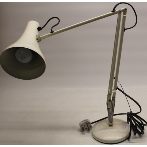 231 - Herbert Terry & Sons type Anglepoise lamp in cream finish on round base H65cm approx