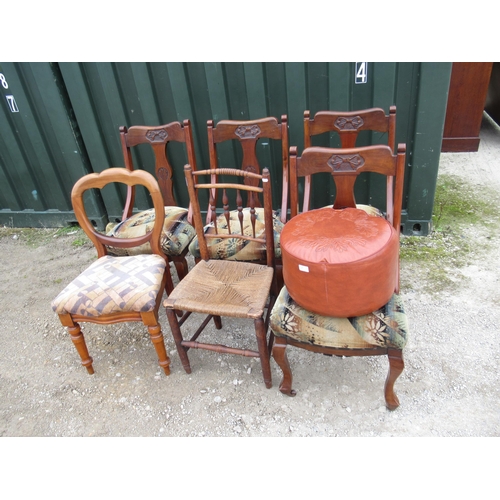 778 - Group of late C19th/C20th furniture comprising - set of 4 Edwardian walnut dining chairs, a Victoria... 