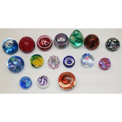 414 - Nineteen Caithness glass paperweights, incl. Luckenbooth, Miniature Dragonfly, Sorcerer, Yellow Carn... 