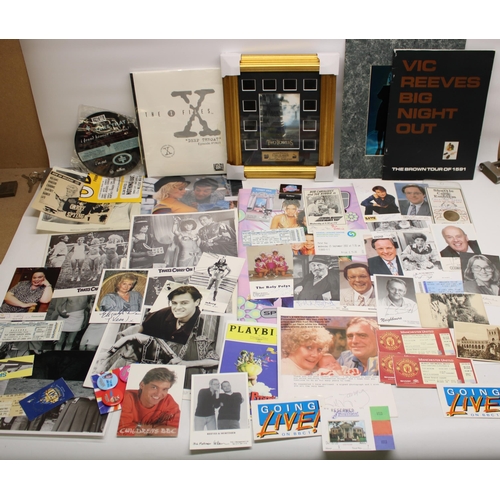 111 - Collection of mainly TV related ephemera, ticket stubs and autographs incl. Carry On Doctor poster, ... 