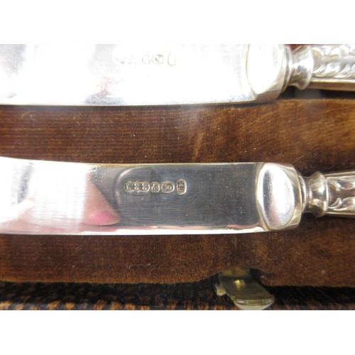 1213 - WITHDRAWN - Geo.V butter knives with hallmarked Sterling silver handles and EPNS blades, by Henry Gr... 