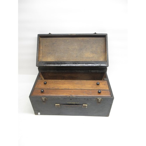 1376 - Wood joiners tool box, with painted name J.Drewell