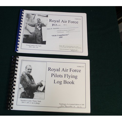 1349 - Two limited edition bound WW2 pilots facsimile log books for Squadron Leader 'Pinkie' Stark DFC, de ... 