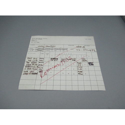 1439 - Ampex 406 audio reel, with multiple log sheets from Smile Recording Studio