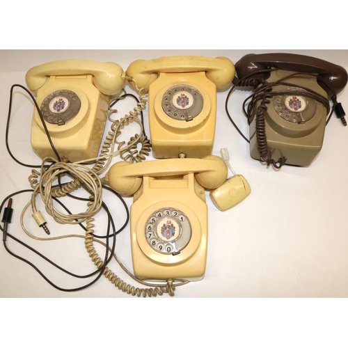 283 - Three GPO 746 wall mounted ivory coloured telephones and one other (4)