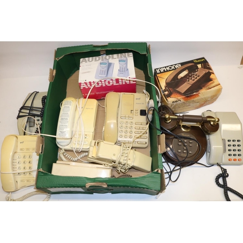 284 - Two British Telecom Viscount telephones, British Telecom Rondo telephone and seven other telephones ... 