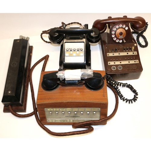 298 - 1960's Dictograph office reception/switchboard telephone, CIT brown bakelite switchboard telephone a... 