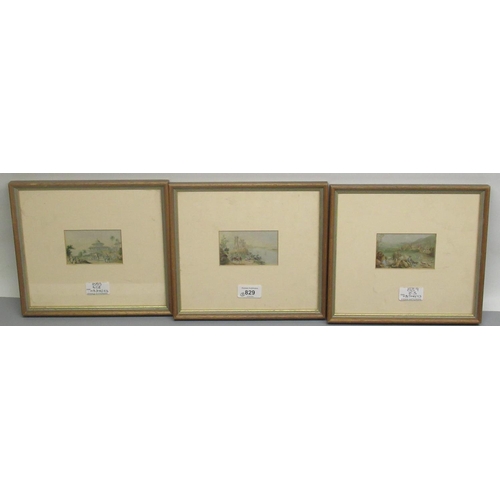 1455 - Three small Baxter type landscape prints, 6cm x 8cm (3)