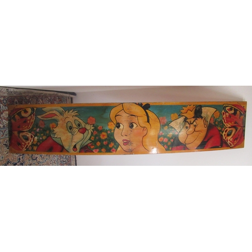 1464 - Curved painted plywood Disney Tea Cup Ride top box section, L192cm H38cm