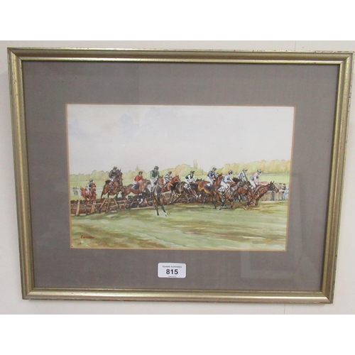 1467 - Swallow (British Contemporary); Point to Point racing, watercolour, 19cm x 29cm