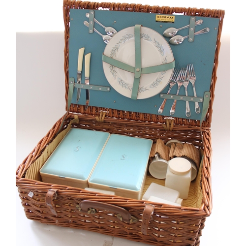 133 - Mid C20th Sirram wicker basket picnic hamper