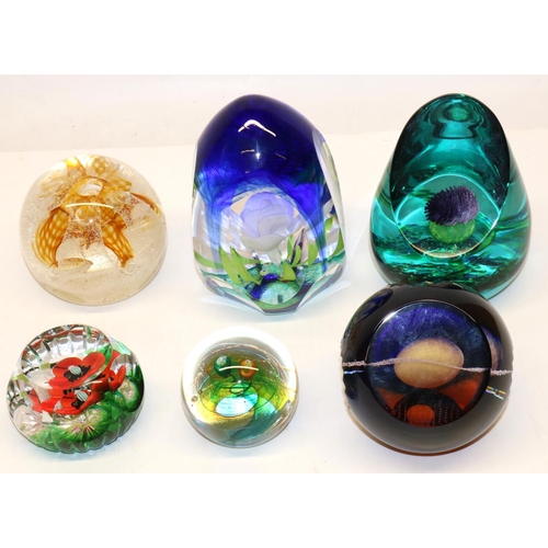 398 - Six Caithness glass paperweights: Under the Arches limited edition 6/520, Nectar Collector limited e... 