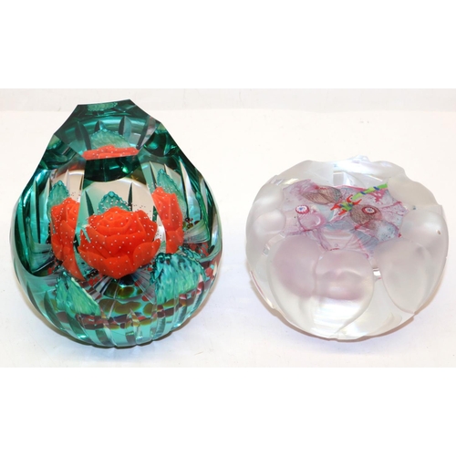 409 - Two Caithness glass paperweights: Hot House Flower, limited edition 34/100; and Lily Pool, master sa... 