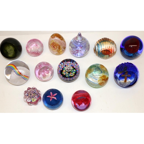 413 - Fourteen Caithness glass paperweights, incl. Millifiore Reflections, Sea Pearls, Whispers, etc.