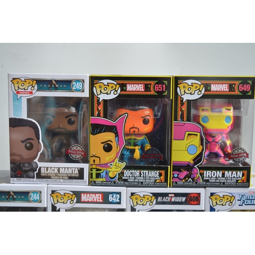 163 - 15x boxed Funko Pop figurines to include Marvel Fantastic Four, Black Widow, Captain America, Ant-Ma... 