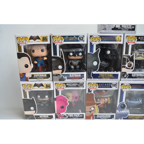 165 - Thirteen boxed Funko Pop figurines to include DC Batman, Justice League, The Crimes Of Grindelwald e... 