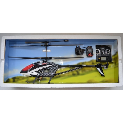 172 - Large outdoor Syma S33 3 channel remote controlled helicopter model with charger and hand held trans... 