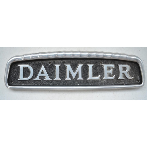 178 - Vintage cast metal Daimler Fleetline hood badge, 38.7cm x 10.7cm