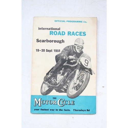 180 - 'The Motorcycle' International Road Races Official Programme for Scarborough 19-10 September 1958, s... 