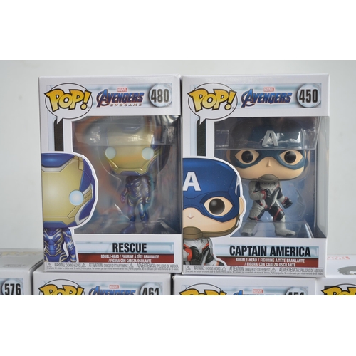 166 - Fourteen boxed Funko Pop Marvel Avengers figurines to include Korg, Iron Spider, Captain America, Th... 