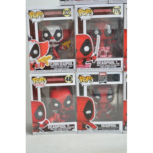 167 - Eleven boxed Funko Pop figurines to include Marvel Deadpool and The Avengers